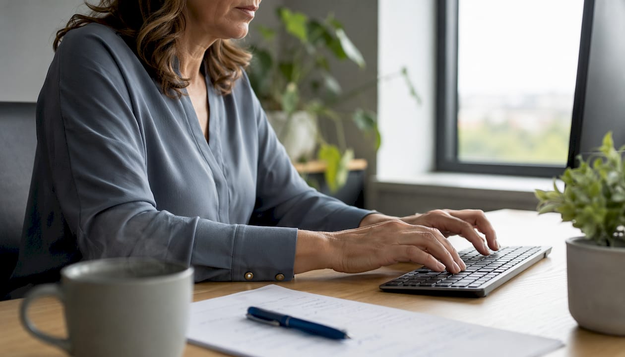 Mani al lavoro sulla tastiera per impostare ruoli utente sicuri