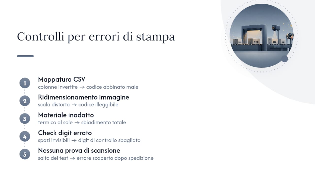 Cinque errori comuni nella stampa dei codici a barre