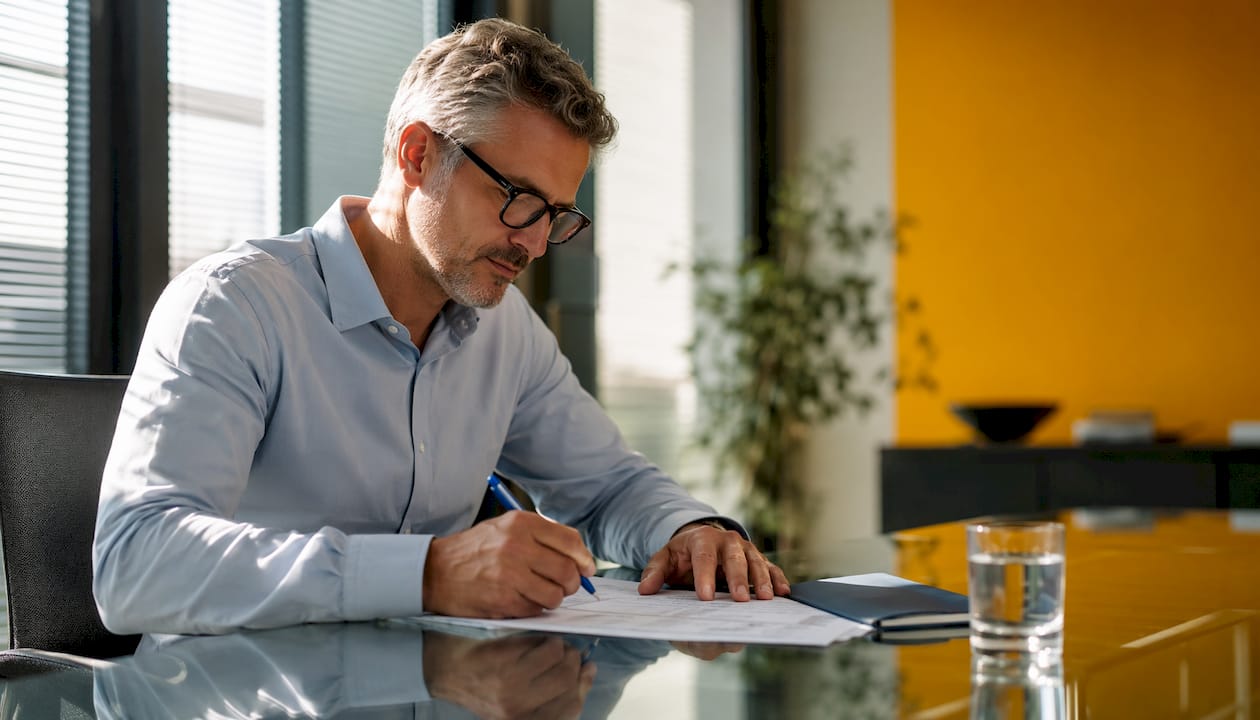 Mani che annotano formule per il calcolo dell’IVA