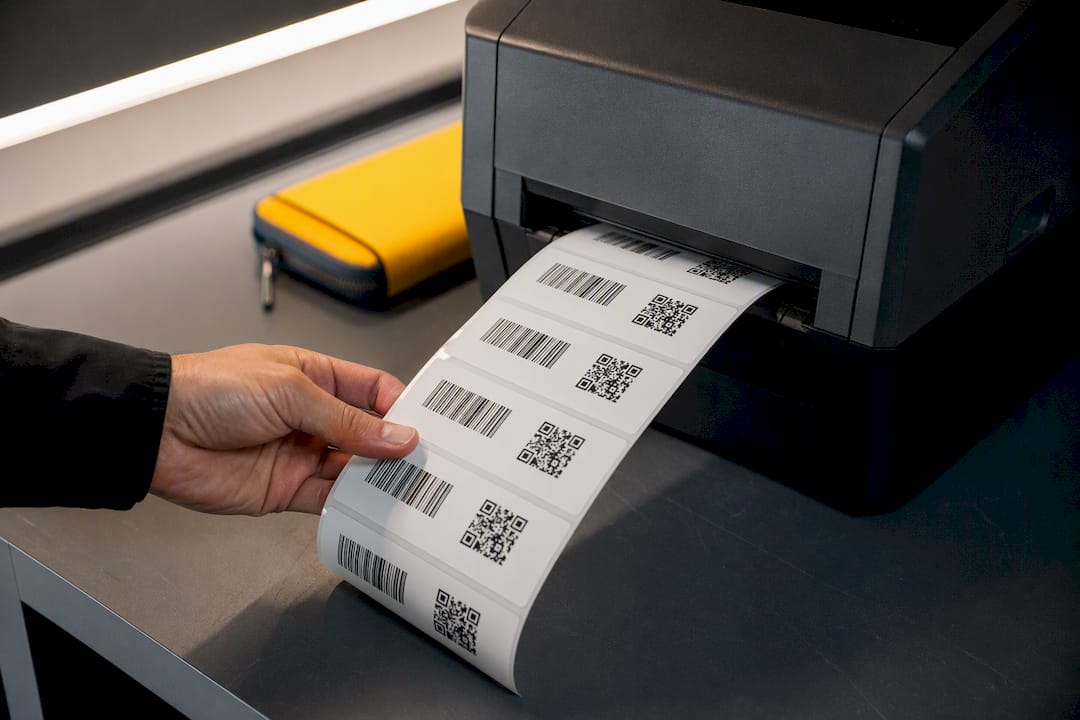 Stampa di etichette con codice a barre per il magazzino