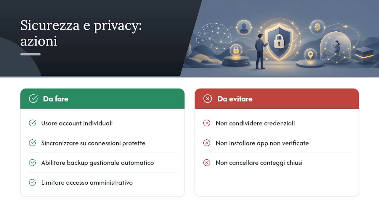 Sicurezza e privacy dei dati durante l'inventario mobile — overview diagram