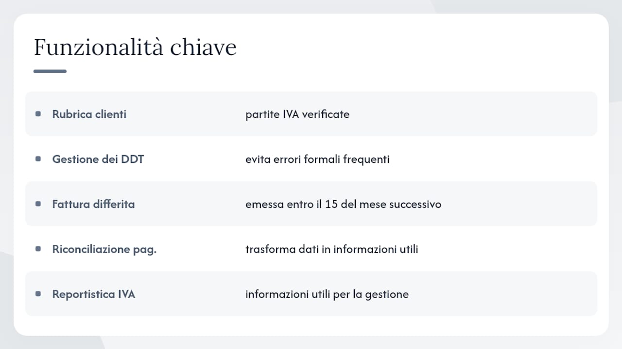 Panoramica delle principali funzionalità dei software per la fatturazione elettronica