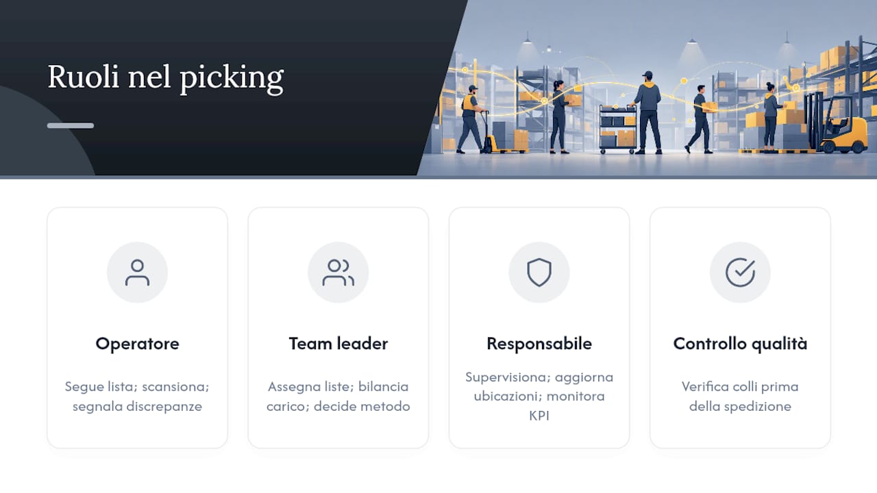 Ruoli e responsabilità degli operatori durante il picking — overview diagram