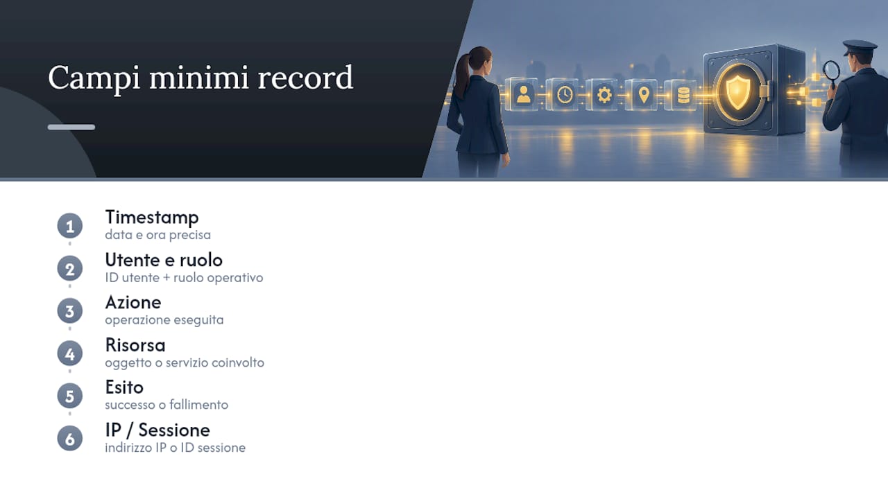 Sette campi fondamentali di un registro di controllo